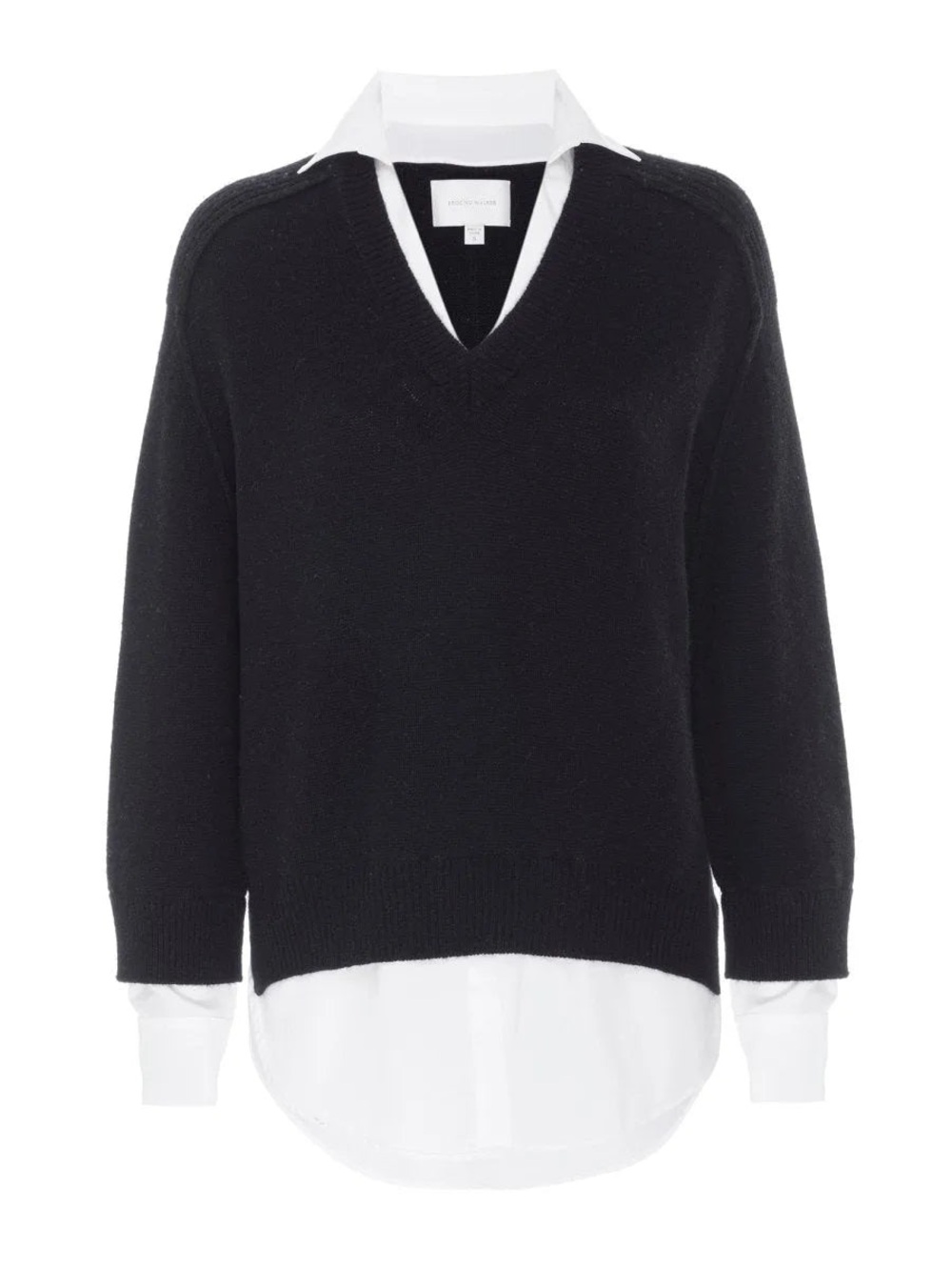 Brochu Walker The Looker Layered V-Neck Cashmere/Wool Sweater Small S